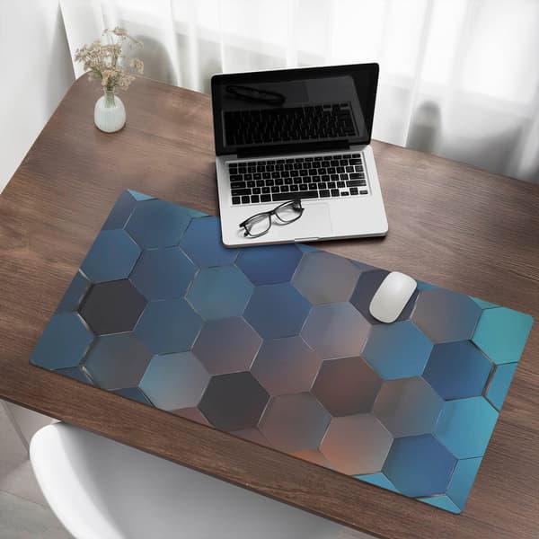 Glidsikker skrivebordunderlag med hexagonal hældning 100x50 cm