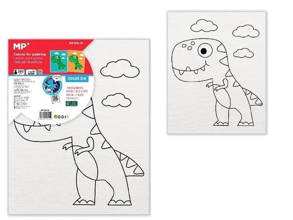 Dinosaurusmaalaus kankaalle 20x25