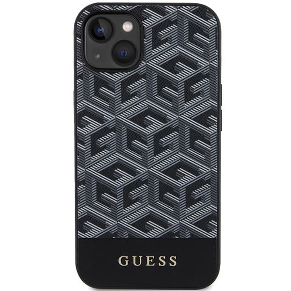 Guess GCube Stripes MagSafe-etui til iPhone 15, sort