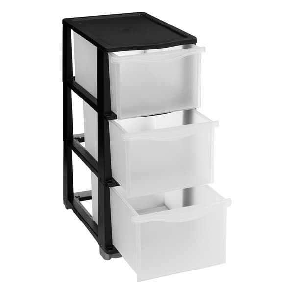 Organizer med 3 skuffer, sort, 60 cm