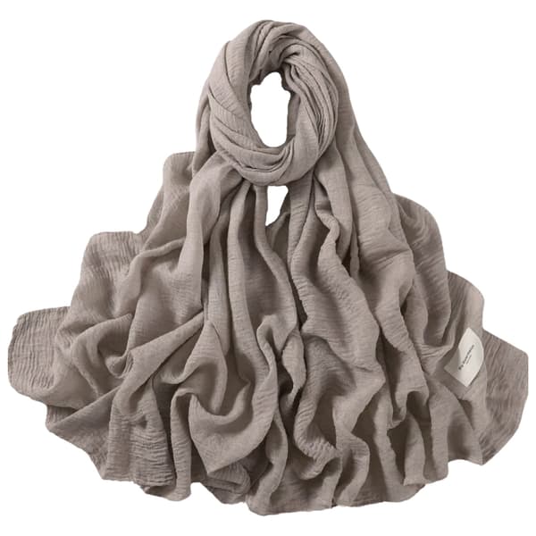 Gråbeige texturerad halsduk 180x90 cm - bomull och polyester