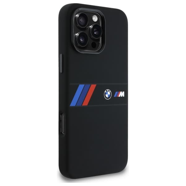 BMW Silikone Midterstribe MagSafe-cover til iPhone 16 Pro Max, Sort