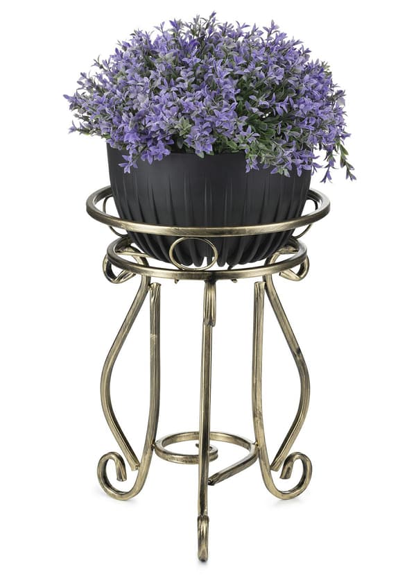 Metallblomställ 37 cm GULD