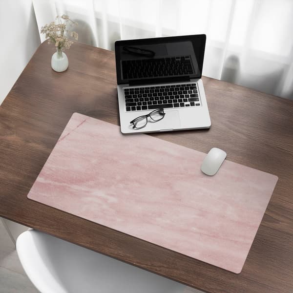 Pastelmarmor musemåtte til skrivebord, tastatur og bærbar computer 90x45 cm