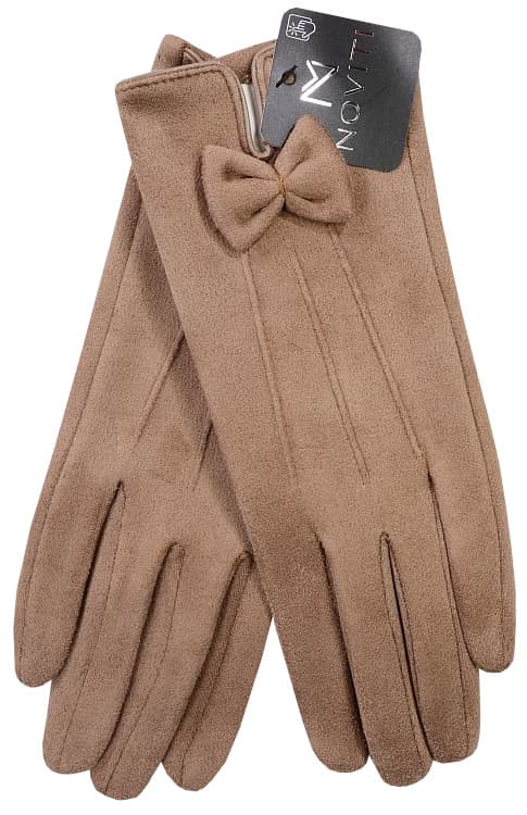 DAMEHANDSKER VINTER ELEGANTE HANDSKER sløjfe beige 23 cm V030A