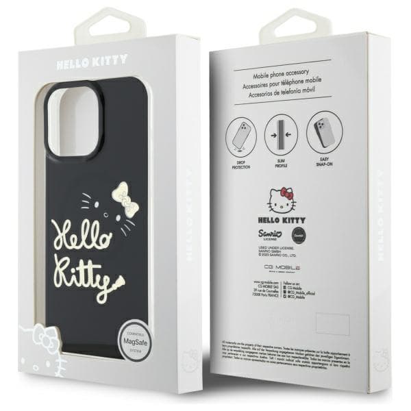 Hello Kitty IML Golden Diva MagSafe -kotelo iPhone 16 Pro Maxille, musta