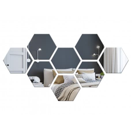 Dekorativ akrylspegel Hex - silver