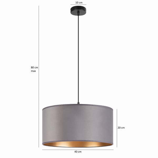 Tornado AD1 lampa, gråguld sammet