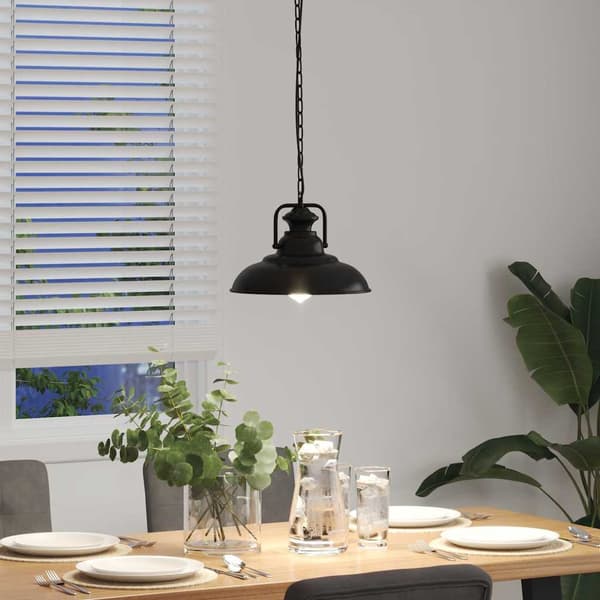 vidaXL pendellampe E27 sort Ø 31 cm jern