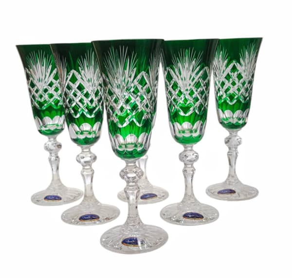 Smaragdkrystal Champagneglas 150ml Ananas