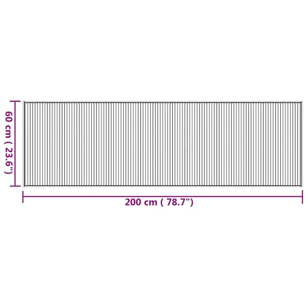vidaXL Rektangulär matta, naturlig, 60x200 cm, bambu