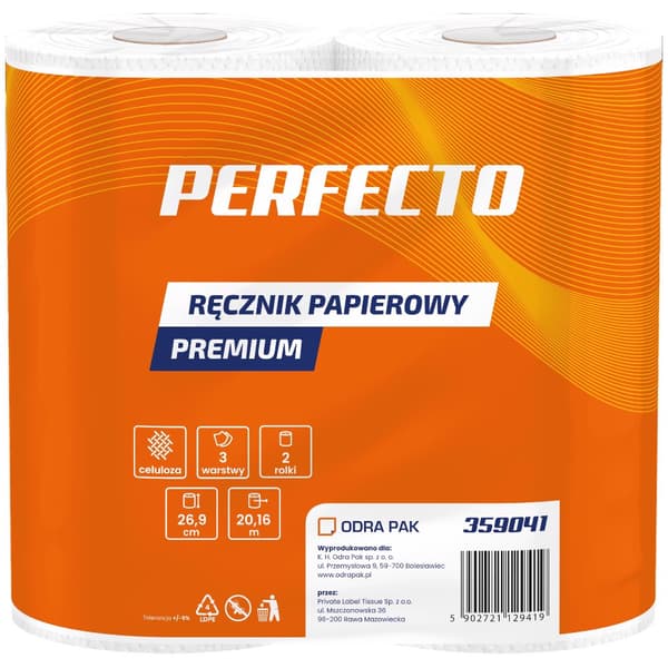 Perfecto Premium 3-pack cellulosapappershanddukar 2 rullar