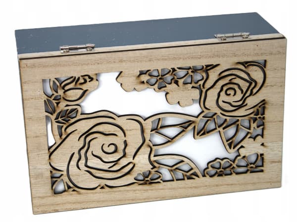 ELEGANT TRÄLÅDA MED ÖPPET LOCK