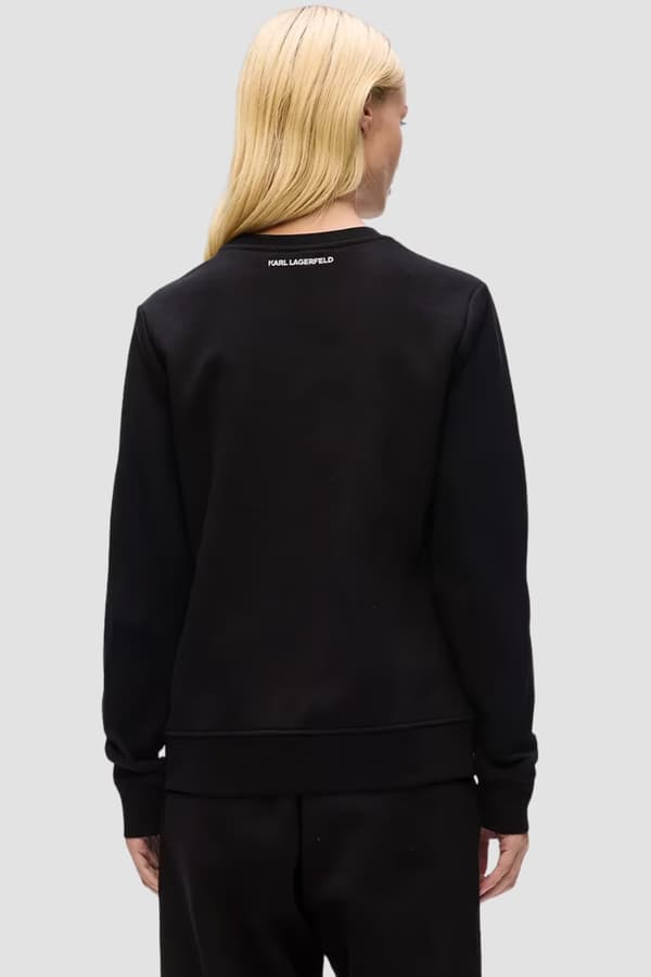 Karl Lagerfeld sort dame Ikon Sketch Duo sweatshirt M