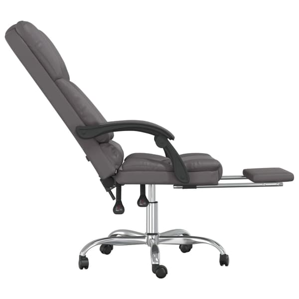 vidaXL lænestol med massagefunktion, grå, kunstlæder