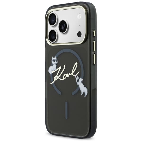 Karl Lagerfeld IML Choupettes Karl Script Logo MagSafe-etui til iPhone 17 Pro Max, sort