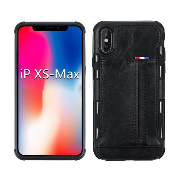 Two Cards Hybrid-cover til iPhone XS Max 6.5 - Sort