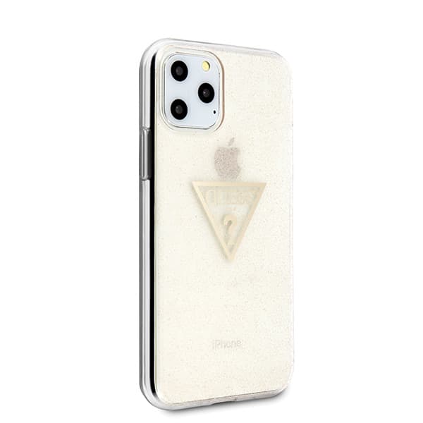 Guess Glitter Triangle-skal till iPhone 11 Pro, Guld