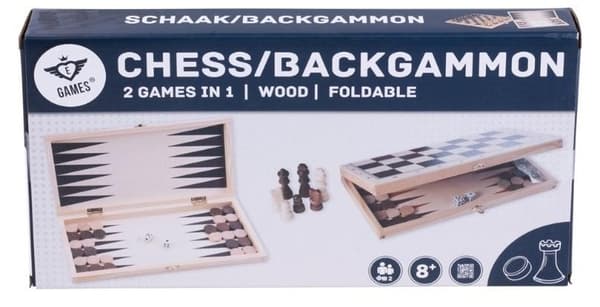 Træ backgammon skak