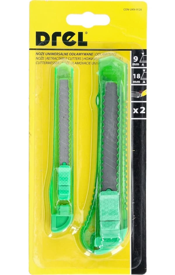 Knivset med brytblad 18 mm, 9 mm, plast