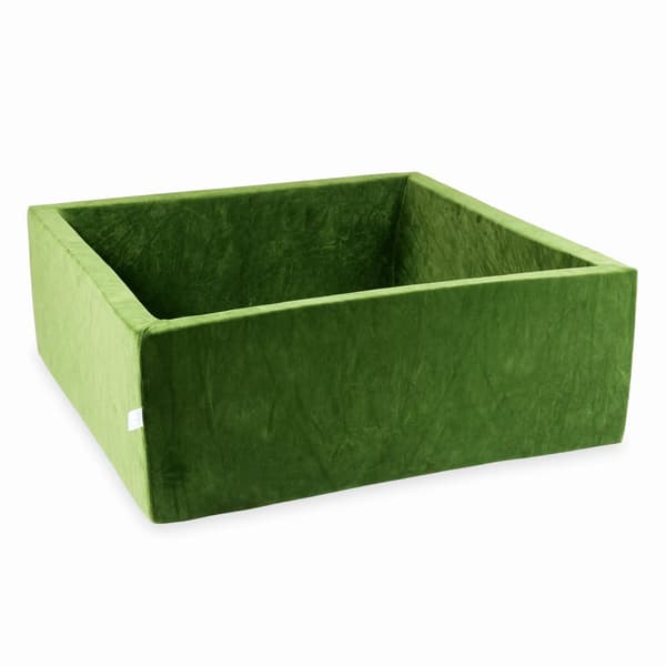 Tør pool 110x110x40 fløjlsblød olivengrøn uden bolde