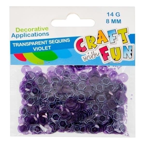 Läpinäkyvät paljetit 8mm violetit