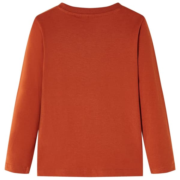 Børne langærmet T-shirt, rustrød, 104