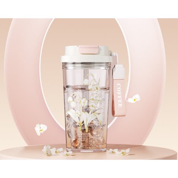 Mugg, vattenflaska med sugrör och pip 550 ML BD29