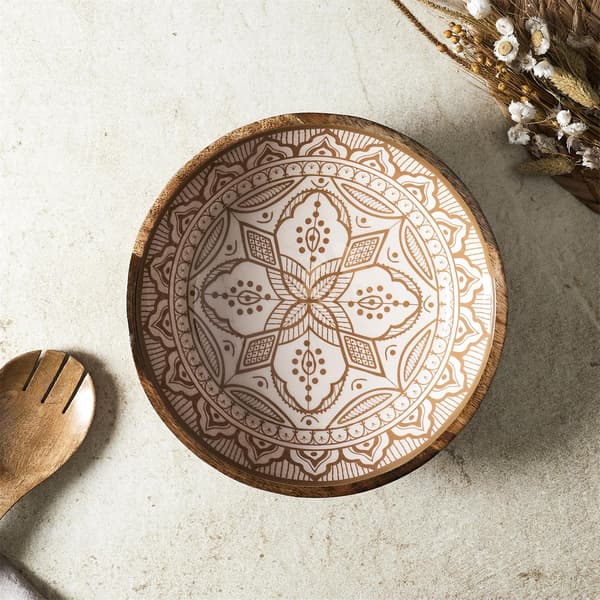 Marrakesh puinen kulho beige 28 cm