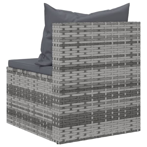 vidaXL midtersofaer med hynder, 2 stk., grå, polyrattan