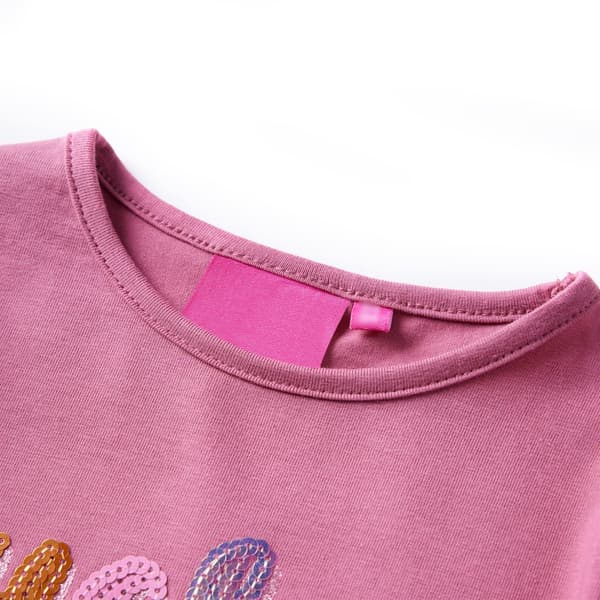 Barn långärmad T-shirt, hallon, 92