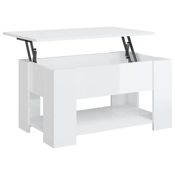 vidaXL Soffbord högglansvitt 79x49x41 cm