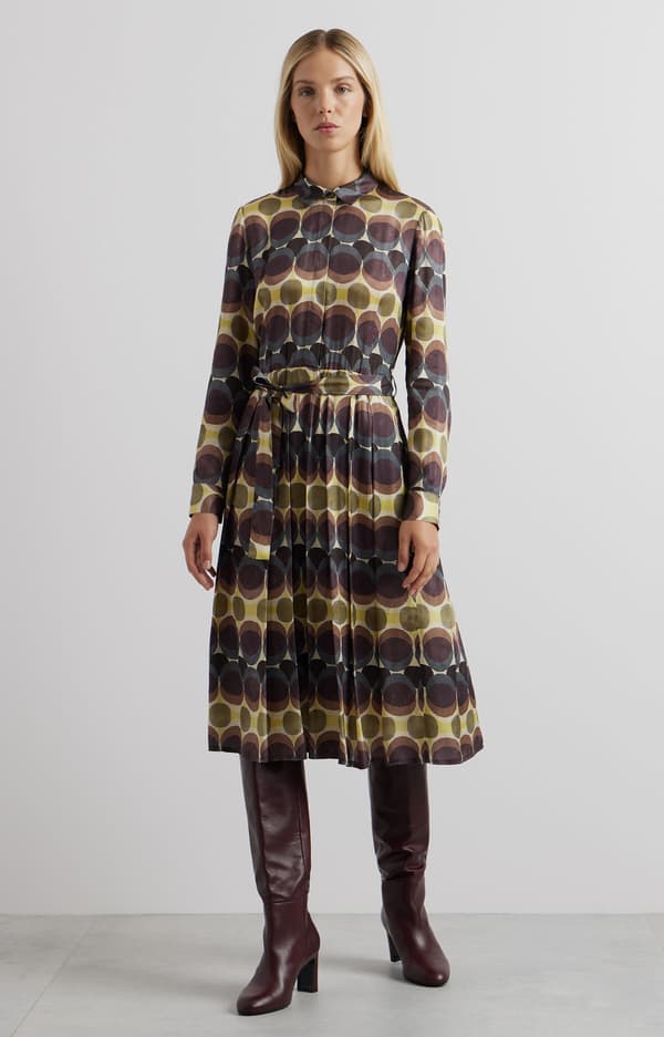 Printet midikjole 34