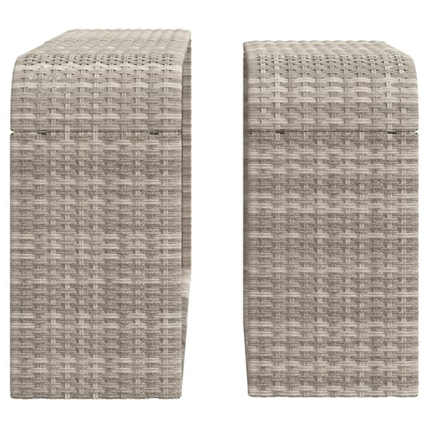 vidaXL hylder, 2 stk., lysegrå, polyrattan