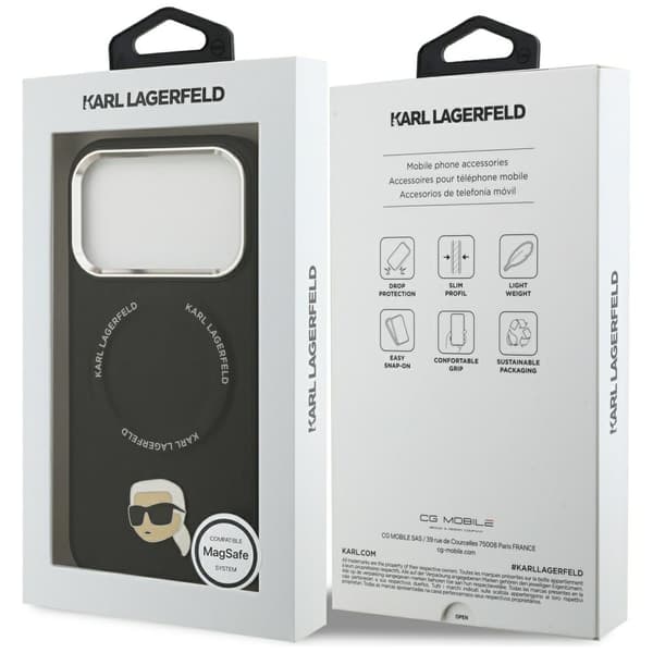 Karl Lagerfeld Karl Pin MagSafe-etui til iPhone 17 Pro Max, sort