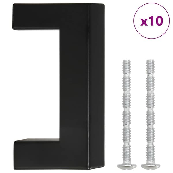 vidaXL skabsgreb 10 stk. sort 64 mm rustfrit stål