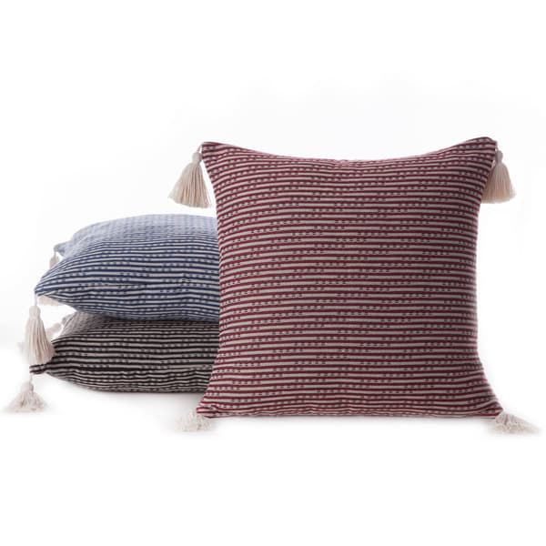 BOHO pudebetræk 45 cm x 45 cm sort frynser