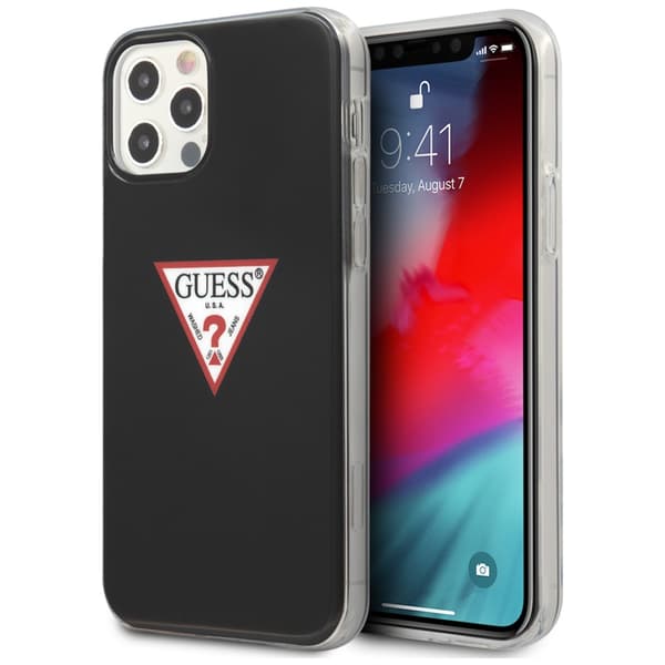 Guess Triangle Collection-etui til iPhone 12/12 Pro, sort