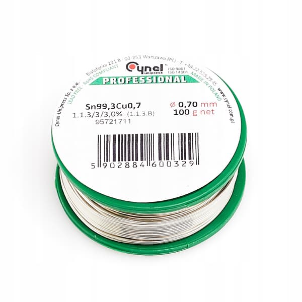 Tin Cynel lyijytön Sn99.3CU0.7 0.70 100g