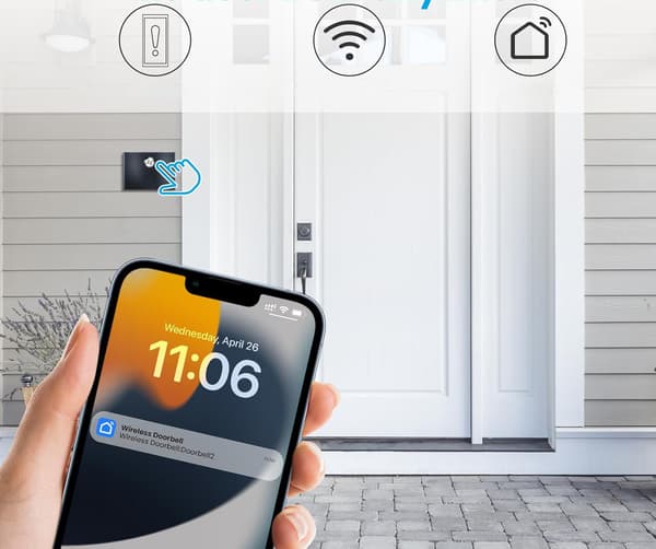 Trådlöst förlängningssats för BITIWEND 6 32V DC 3V WLAN-dörrklocka