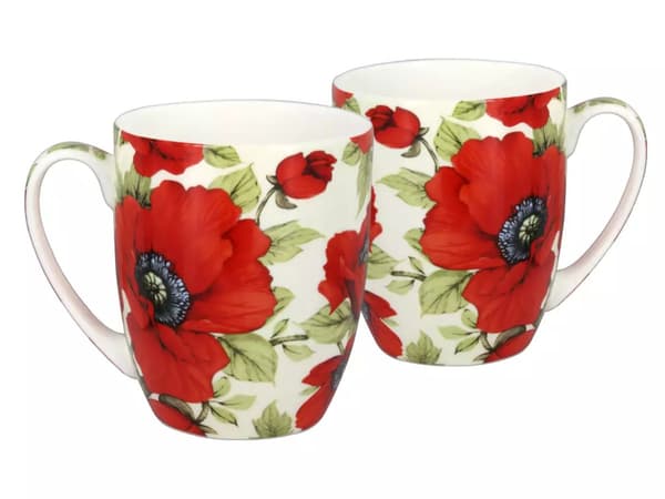 Carmani, t. ''Camio'' mugg 350ml - röda vallmo