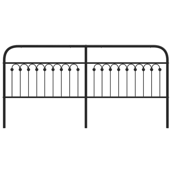 vidaXL metalsengegavl, sort, 200 cm