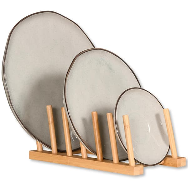 Bambusstander til 6 tallerkener 25x14 cm