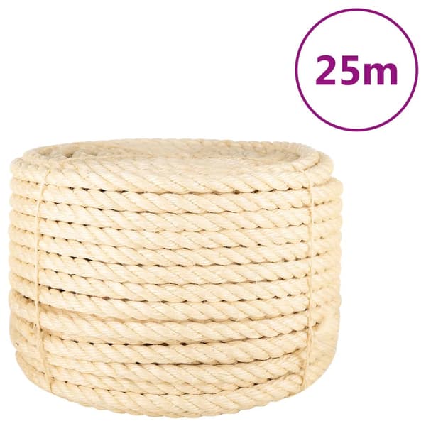 vidaXL-rep, 100 % sisal, 20 mm, 25 m