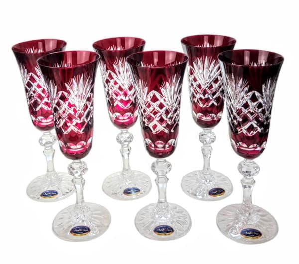 Rubin krystal champagneglas 150ml ananas