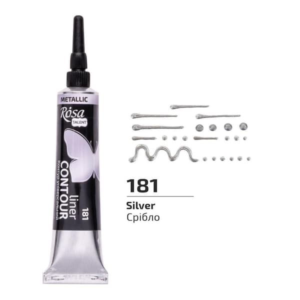 Akryl konturmaling universal sølv 20ml