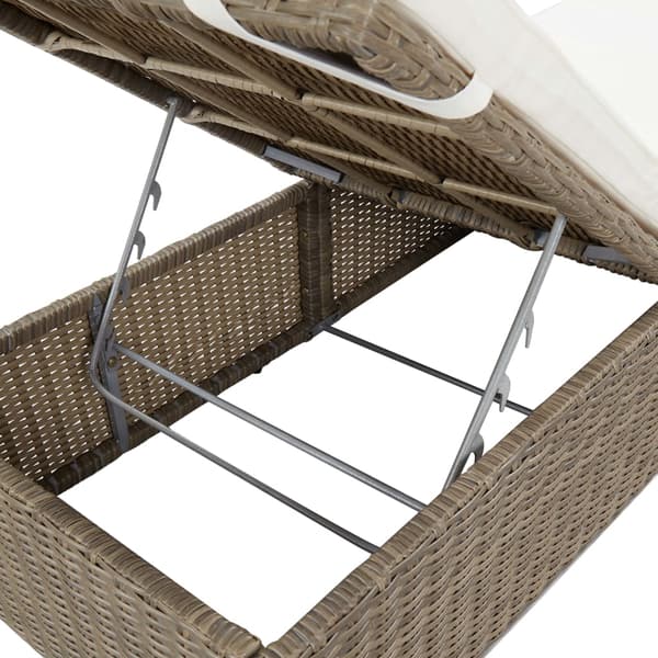 vidaXL polyrattan liggestol brun og cremefarvet