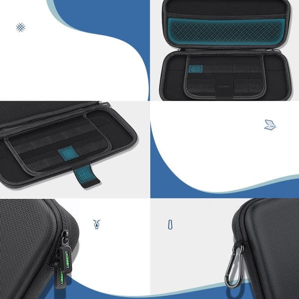 Etui til Nintendo Switch og tilbehør 26x12x4cm sort