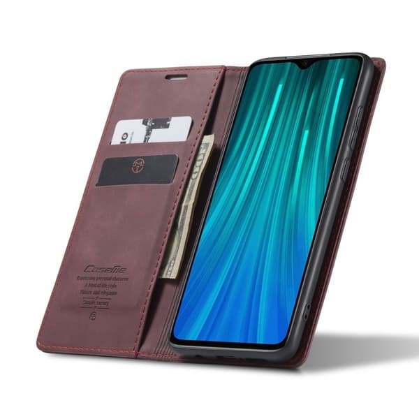 CASEME cover til Xiaomi Redmi Note 8 Pro, læderpung, rød