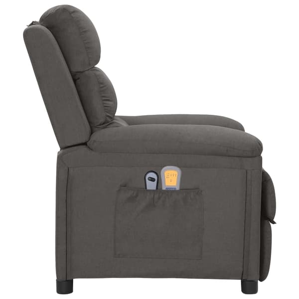 vidaXL elektrisk massagestol, mørkegrå, stof